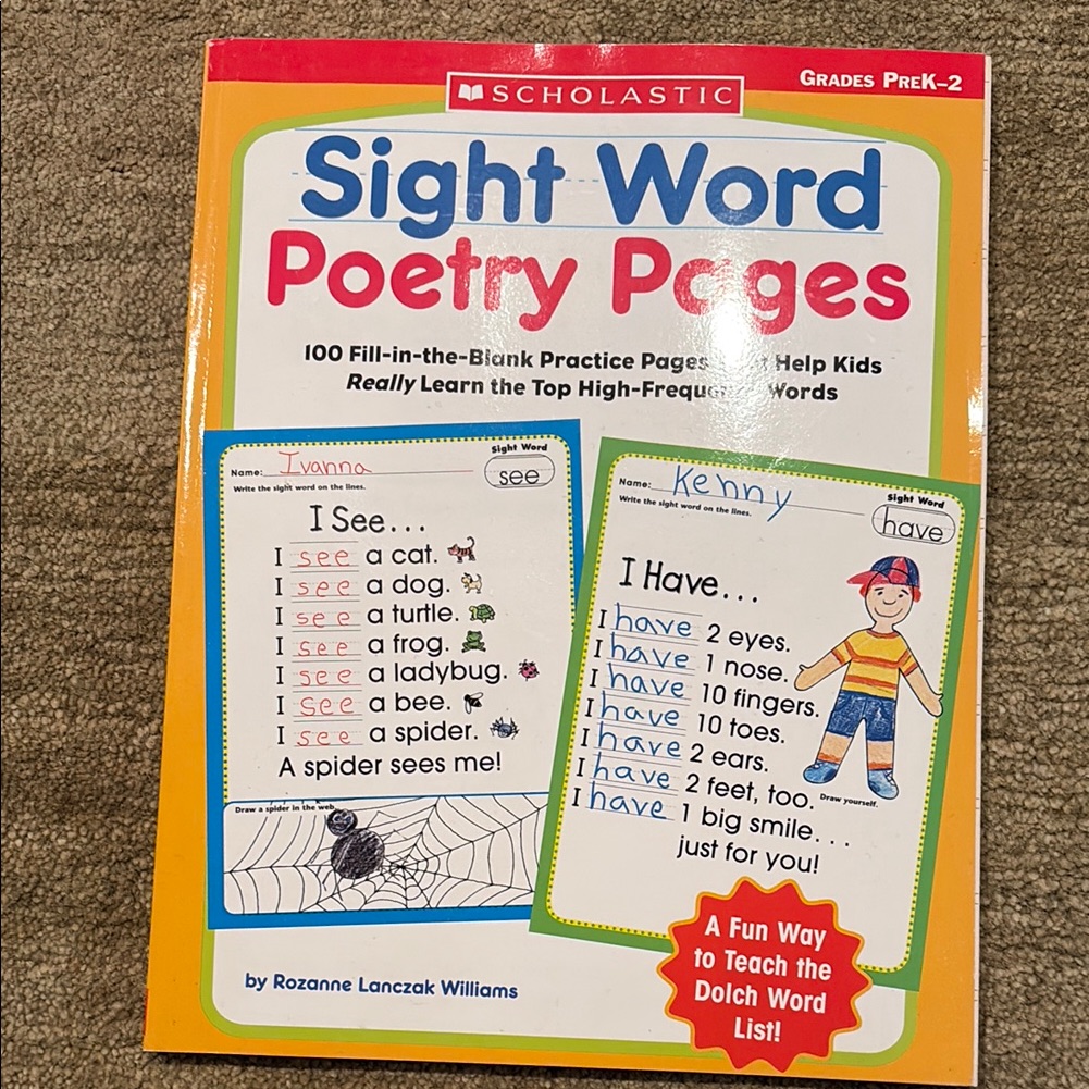 Scholastic Sight Word Poetry Pages Book Scholastic Sight Word Poetry Pages Book